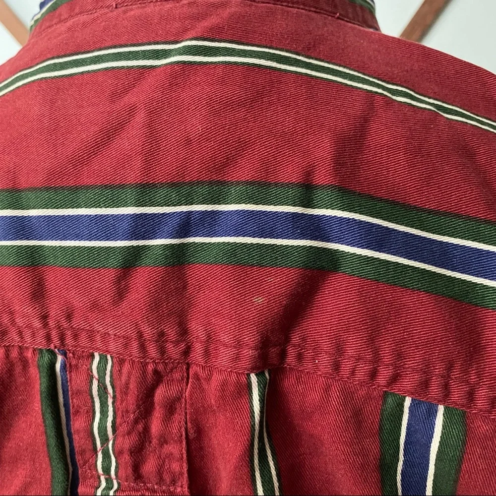 🍄 5/$30 Vintage Striped Mandarin Shirt - Picture 7 of 13